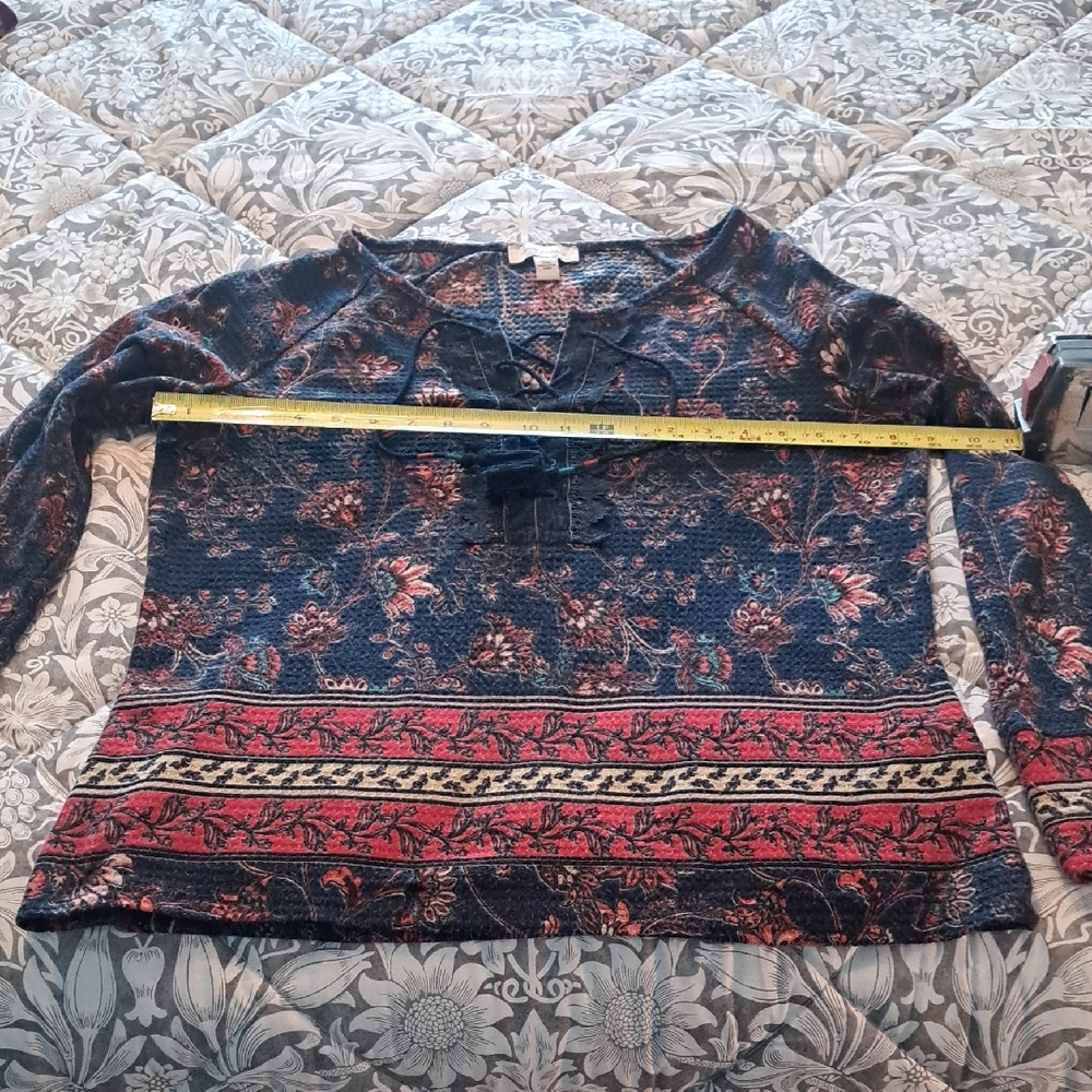 Vintage America Waffle Henley size Large